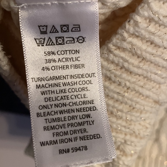 Gorgeous heart knit sweater cream & gold girls 10-12 - Picture 10 of 13